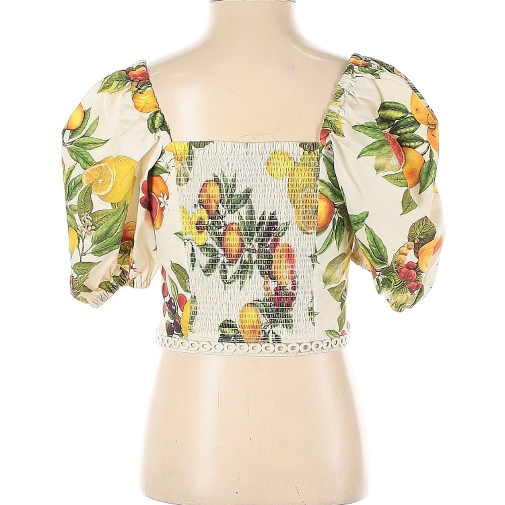 ANTONIO MELANI Set Yellow White Red Fruit Print Floral cotton Skirt & Top - Picture 5 of 11